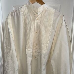 Wah Maker Frontier Western Collar Shirt Mens L Cotton Ivory Made USA Ranch Rodeo